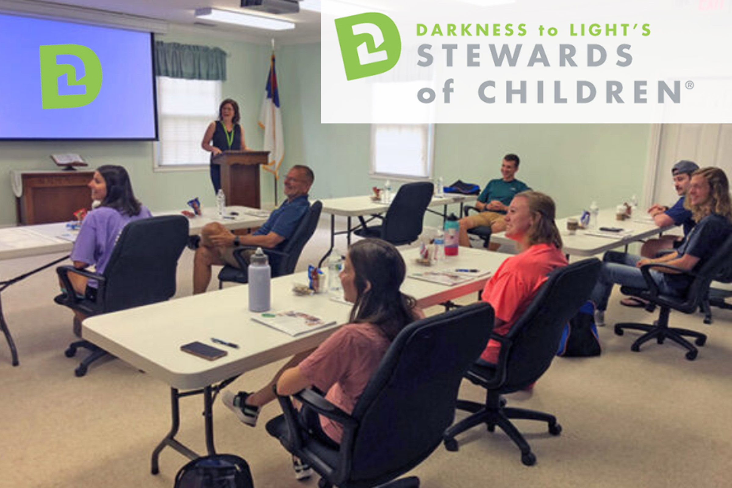 People attending Darkness to Light training session.